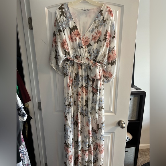 Kia Kimono Maxi Dress | White Floral - Picture 3 of 6